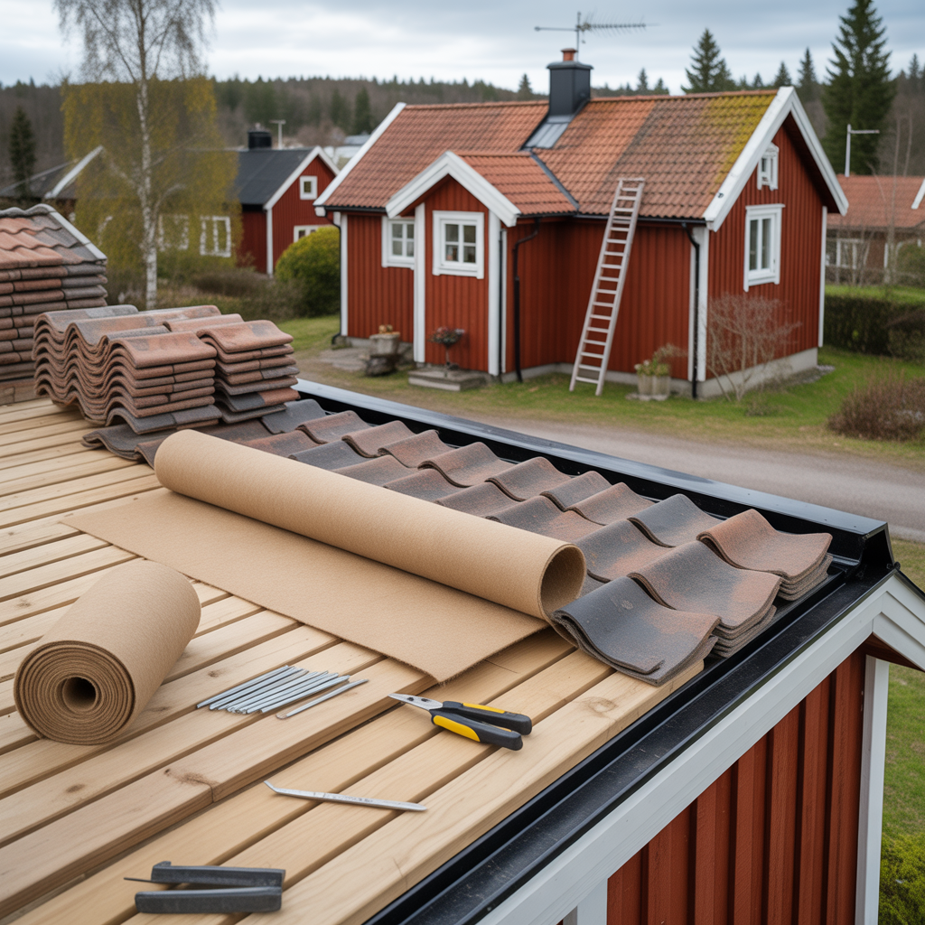 byta underlagspapp pa tak moment tidsatgang och kostnad